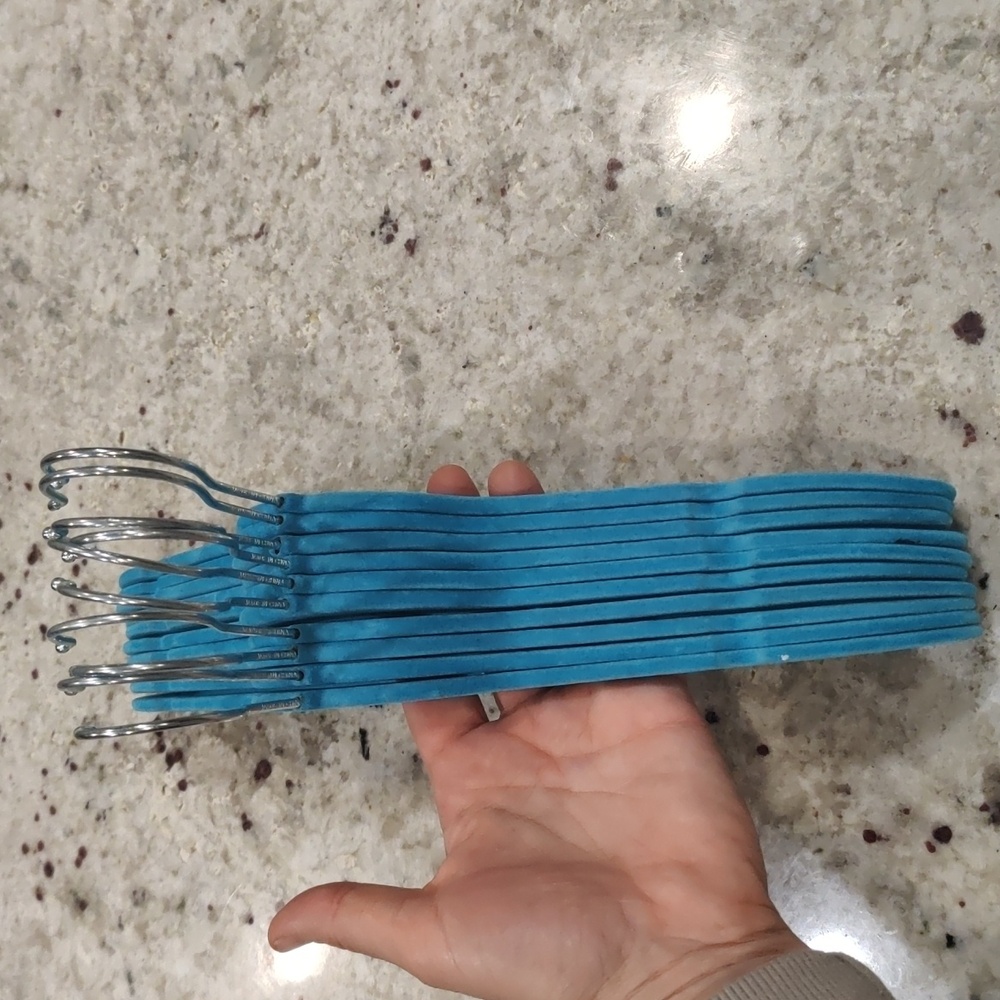 Set of 14 Teal Velvet, non- slip Hangers Y2K Vintage RetroInspired Organization